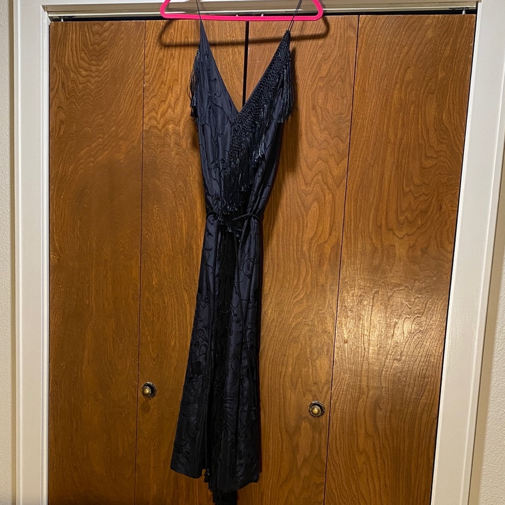 Il Ricamo Silk Embroidered Fringe Dress